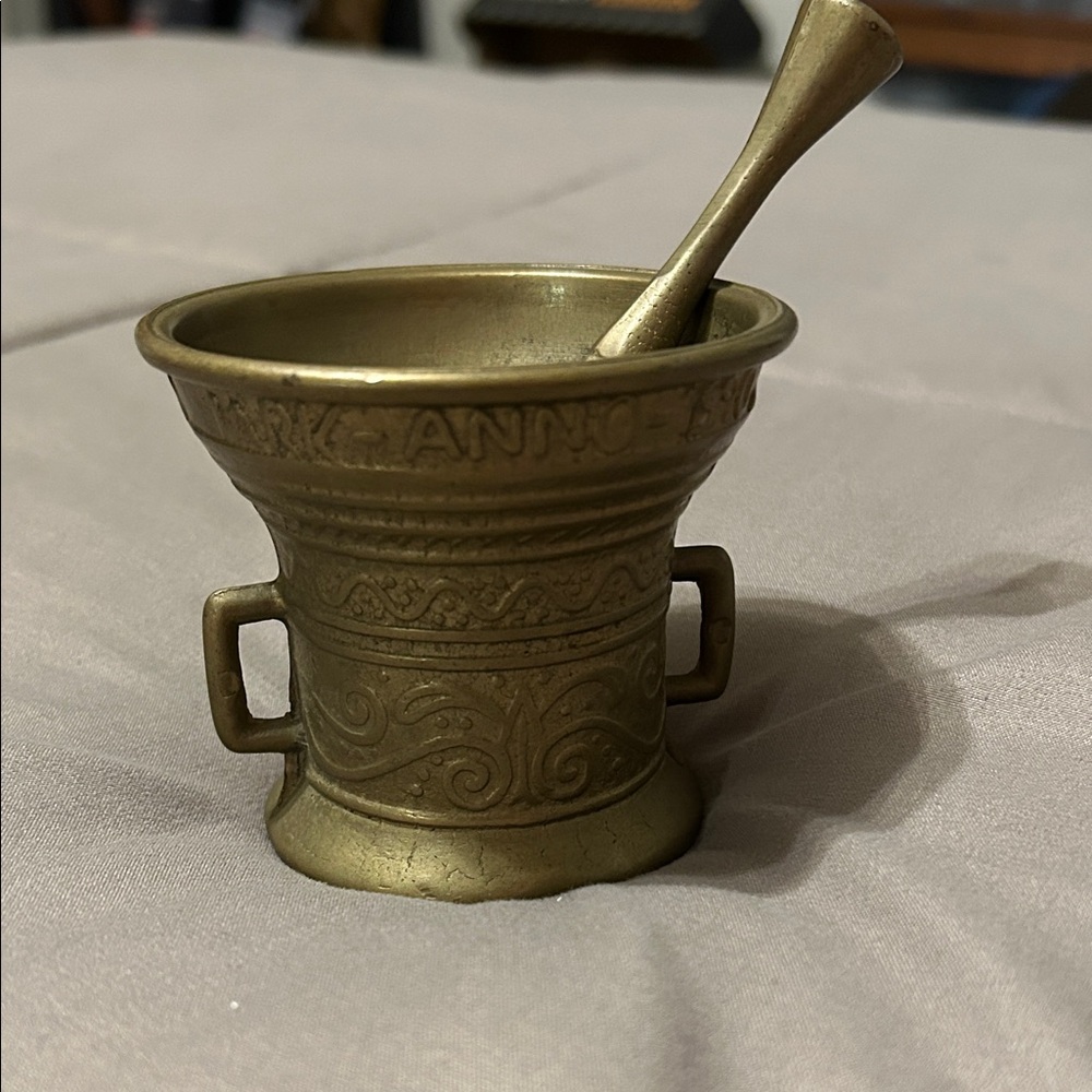 Vintage Brass Mortar and Pestle